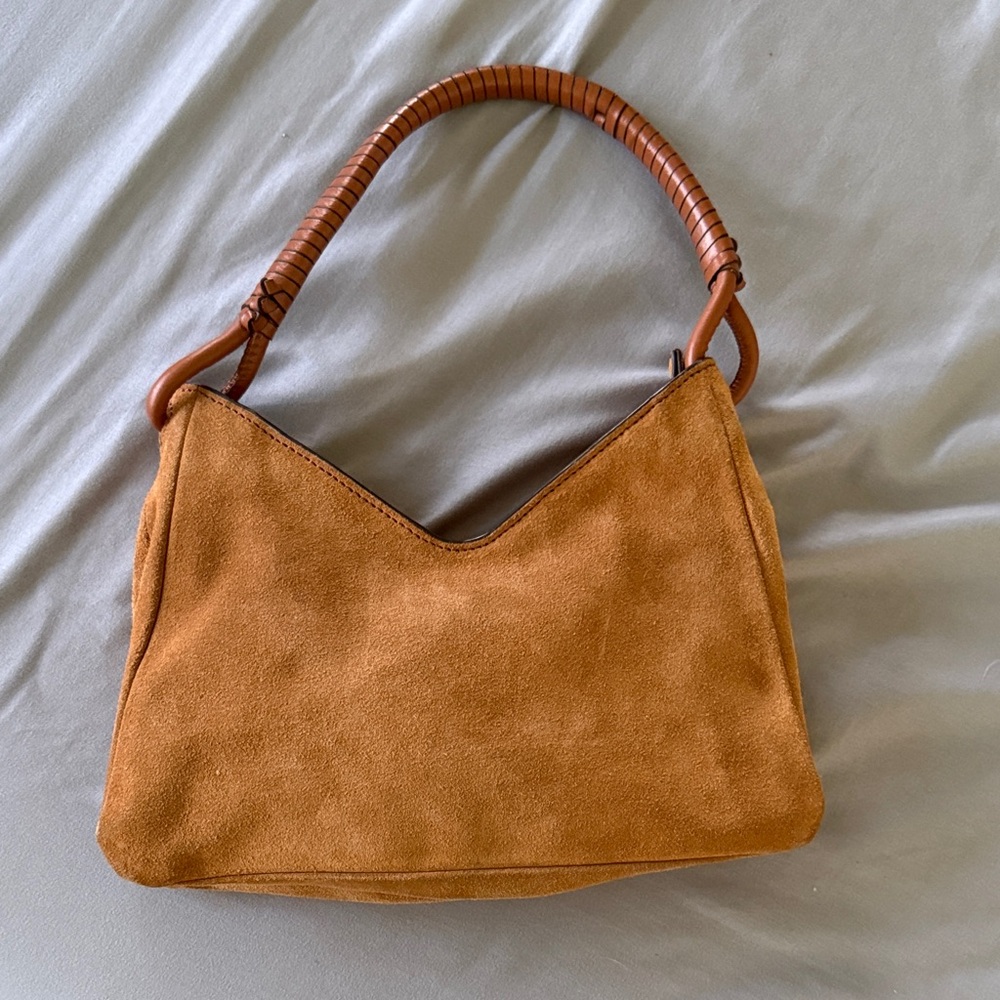 LIKE NEW STAUD Valerie Shoulder Bag, Tan Suede - Picture 4 of 8